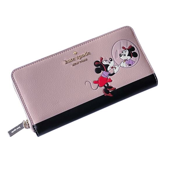 Kate Spade x Disney Minnie Mouse Large Continental Zip Around Leather Wallet - Picture 13 of 13